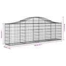 buede gabionkurve 15 stk. 200x30x60/80 cm galvaniseret jern