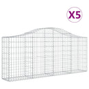buede gabionkurve 5 stk. 200x30x80/100 cm galvaniseret jern