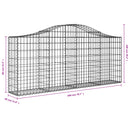 buede gabionkurve 5 stk. 200x30x80/100 cm galvaniseret jern