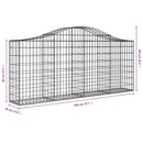 buede gabionkurve 12 stk. 200x30x80/100 cm galvaniseret jern