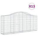 buede gabionkurve 13 stk. 200x30x80/100 cm galvaniseret jern