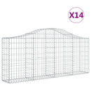 buede gabionkurve 14 stk. 200x30x80/100 cm galvaniseret jern