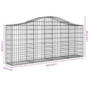 buede gabionkurve 14 stk. 200x30x80/100 cm galvaniseret jern
