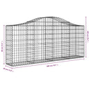 buede gabionkurve 30 stk. 200x30x80/100 cm galvaniseret jern