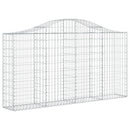 buede gabionkurve 2 stk. 200x30x100/120 cm galvaniseret jern