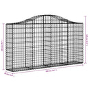 buede gabionkurve 5 stk. 200x30x100/120 cm galvaniseret jern