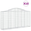 buede gabionkurve 10 stk. 200x30x100/120 cm galvaniseret jern