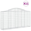 buede gabionkurve 11 stk. 200x30x100/120 cm galvaniseret jern