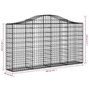 buede gabionkurve 12 stk. 200x30x100/120 cm galvaniseret jern