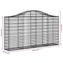 buede gabionkurve 13 stk. 200x30x100/120 cm galvaniseret jern