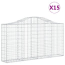 buede gabionkurve 15 stk. 200x30x100/120 cm galvaniseret jern