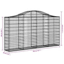 buede gabionkurve 18 stk. 200x30x100/120 cm galvaniseret jern