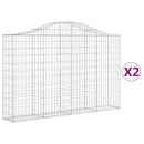 buede gabionkurve 2 stk. 200x30x120/140 cm galvaniseret jern
