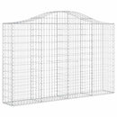 buede gabionkurve 2 stk. 200x30x120/140 cm galvaniseret jern
