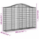 buede gabionkurve 2 stk. 200x30x120/140 cm galvaniseret jern