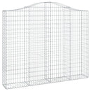 buede gabionkurve 2 stk. 200x30x160/180 cm galvaniseret jern