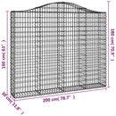 buede gabionkurve 2 stk. 200x30x160/180 cm galvaniseret jern