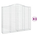 buede gabionkurve 3 stk. 200x30x160/180 cm galvaniseret jern