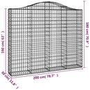 buede gabionkurve 4 stk. 200x30x160/180 cm galvaniseret jern
