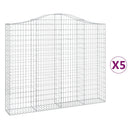 buede gabionkurve 5 stk. 200x30x160/180 cm galvaniseret jern