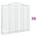 buede gabionkurve 6 stk. 200x30x180/200 cm galvaniseret jern