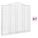 buede gabionkurve 7 stk. 200x30x180/200 cm galvaniseret jern