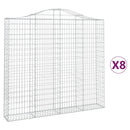 buede gabionkurve 8 stk. 200x30x180/200 cm galvaniseret jern