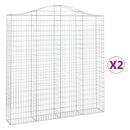 buede gabionkurve 2 stk. 200x30x200/220 cm galvaniseret jern