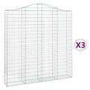 buede gabionkurve 3 stk. 200x30x200/220 cm galvaniseret jern
