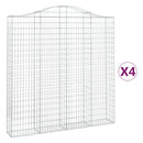 buede gabionkurve 4 stk. 200x30x200/220 cm galvaniseret jern