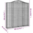 buede gabionkurve 4 stk. 200x30x200/220 cm galvaniseret jern