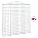 buede gabionkurve 5 stk. 200x30x200/220 cm galvaniseret jern
