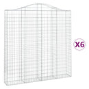buede gabionkurve 6 stk. 200x30x200/220 cm galvaniseret jern
