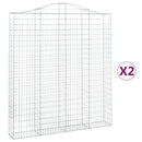 buede gabionkurve 2 stk. 200x30x220/240 cm galvaniseret jern