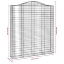 buede gabionkurve 2 stk. 200x30x220/240 cm galvaniseret jern