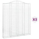 buede gabionkurve 3 stk. 200x30x220/240 cm galvaniseret jern