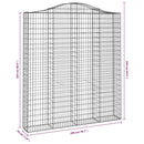 buede gabionkurve 3 stk. 200x30x220/240 cm galvaniseret jern
