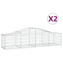 buede gabionkurve 2 stk. 200x50x40/60 cm galvaniseret jern