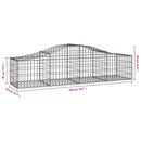 buede gabionkurve 10 stk. 200x50x40/60 cm galvaniseret jern