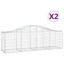 buede gabionkurve 2 stk. 200x50x60/80 cm galvaniseret jern