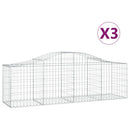 buede gabionkurve 3 stk. 200x50x60/80 cm galvaniseret jern