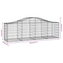 buede gabionkurve 3 stk. 200x50x60/80 cm galvaniseret jern