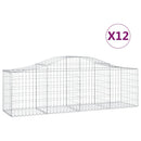 buede gabionkurve 12 stk. 200x50x60/80 cm galvaniseret jern