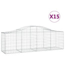 buede gabionkurve 15 stk. 200x50x60/80 cm galvaniseret jern
