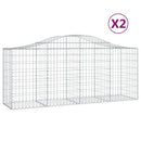 buede gabionkurve 2 stk. 200x50x80/100 cm galvaniseret jern