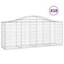 buede gabionkurve 18 stk. 200x50x80/100 cm galvaniseret jern