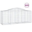 buede gabionkurve 25 stk. 200x50x80/100 cm galvaniseret jern