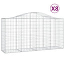 buede gabionkurve 8 stk. 200x50x100/120 cm galvaniseret jern