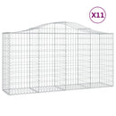 buede gabionkurve 11 stk. 200x50x100/120 cm galvaniseret jern