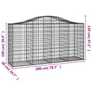 buede gabionkurve 18 stk. 200x50x100/120 cm galvaniseret jern
